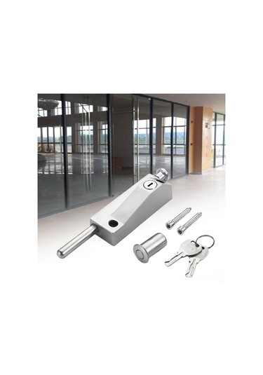 Suntek Kapı Mandalı Kilidi 2 Anahtar Su Geçirmez Gümüş