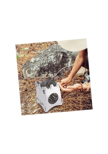 Jzcat Katlanır Soba Taşınabilir Yakıt Brülörü Seyahat Sobası Altın - Gümüş