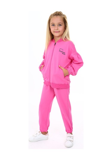 Toontoy Kız Çocuk You Are Best Yazılı Baskılı Eşofman Takım Açık Fuşya
