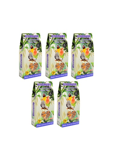 Birdmozz Premium Vitaminli Paraket Cennet Sultan ve Sevda Kuşu Yemi 5 x 700 G