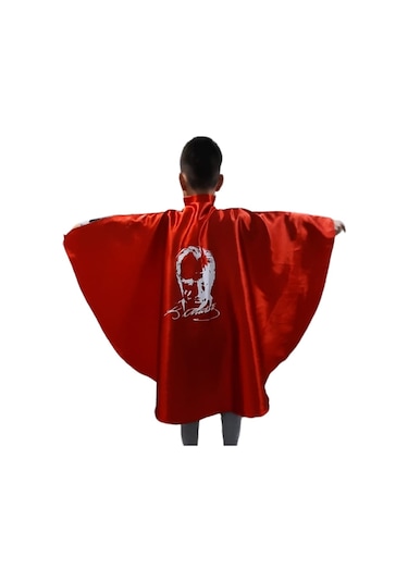 Atatürk Baskılı Kırmızı Pelerin- PL1215