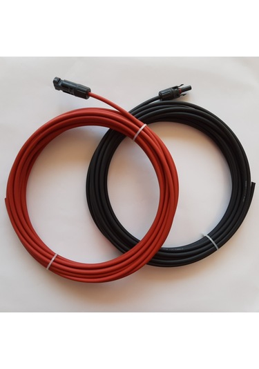 Mc4 Konnektörlü (soketli). 6 Mm Solar Kablo 10 m +10m = 20m
