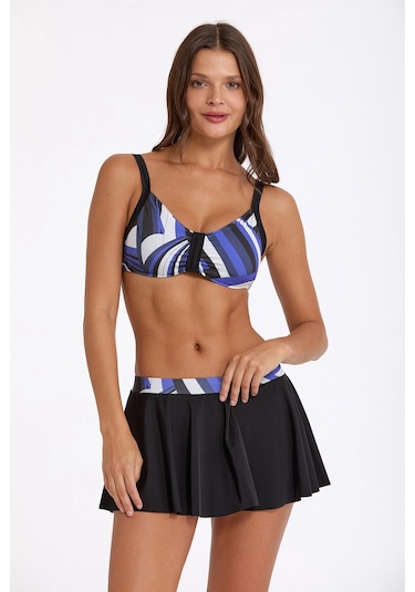 Kocabey Argento 1286-3011 Kadın Etekli Nadide Bikini Desenli