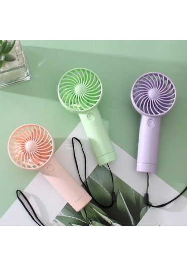 Yingfu Mini El Tipi Pil İle Çalışan Li-ion Pilli Vantilatör, 2 Adet Mor Renkli Modeli