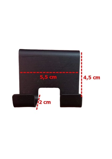 Askılık Duş Cam Geçmeli İkili Kanca Mat Siyah Siyah