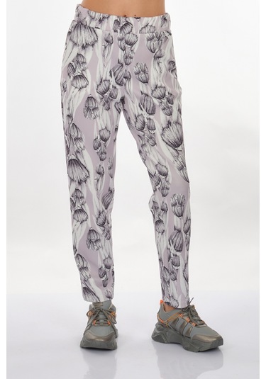 Perspective Desenli Lastikli Bel Çok Renkli Kadın Pantolon 24790160 001