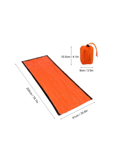 Açık Pe Alüminyum Film Acil Uyku Tulumu Turuncu