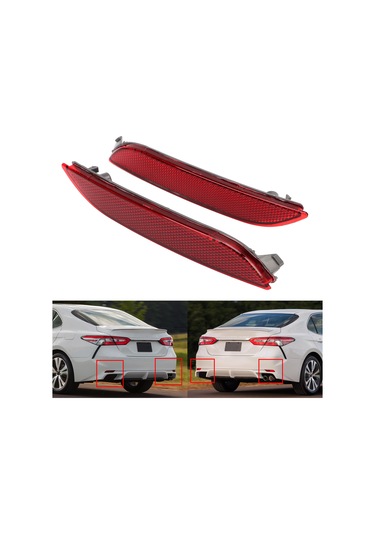 Reedark Toyota Camry 2018+ Arka Tampon Reflektörü - 81910-06070 81920-06060 Uyumlu, Pmma-abs Malzeme, Gece Görünürlüğünü Artırır, Kolay Kurulum
