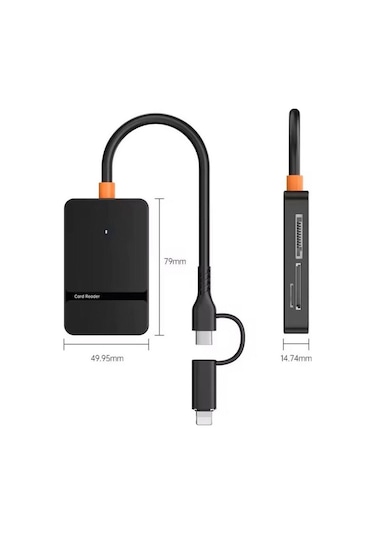 Ads-315 5-gbps Usb-c + Usb 8in1 Port Ms Cf Tf/sd Dhc Sdxc Kamera Kart Okuyucu