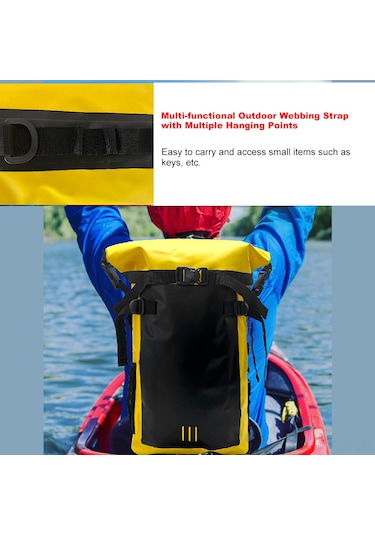 Neevoyu 30l Ipx6 Su Geçirmez Sırt Çantası, 500d Pvc Malzeme, Islak-kuru Ayrımı, Outdoor Sporlar İçin Sarı Sarı