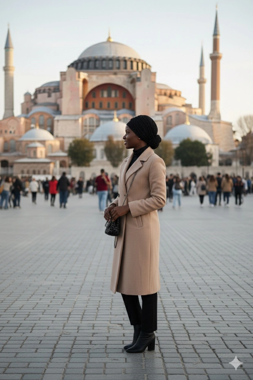 Topuzlu Brokar Siyah Hazır Türban Tesettür Bone Siyah