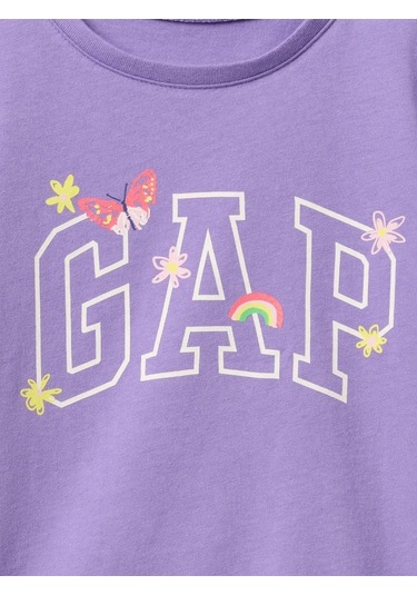 Kız Bebek Gap Logo Grafikli T-shirt Mor-6001 Mor