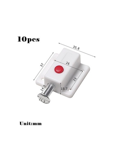 Novahub Beyaz Kapaklı Mandal Cıvatalı Mandallar Dolap Kilidi Basma Düğmesi Beyaz