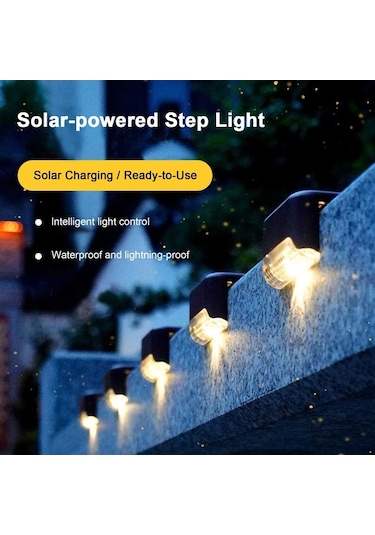 Besthome1 Dış Mekan Güneş Enerjisi Basamak Lambası, Ip65 Su Geçirmez Led, Bahçe/duvar/merdiven Dekorasyonu, 4'lu Paket Kasa Be Kahverengi