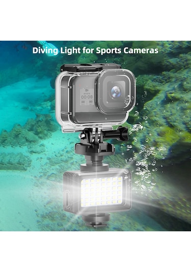 D12824-2 Su Geçirmez Dolgu Işığı Led Dalış Işığı 2700k-9000k Siyah Siyah