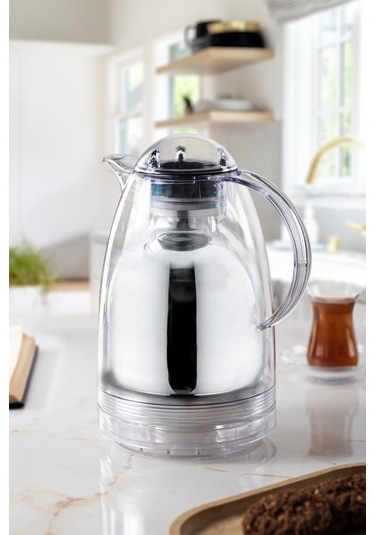 1.5 Lt Isı Yalıtımlı Çay Ve Soğuk Su Termosu Şeffaf 12 Saat Sıcak Tutar& İçi Camdır Çok Renkli