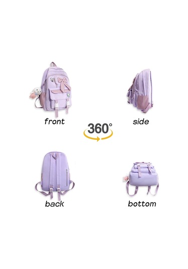 Kawaii Sırt Çantası Sevimli Aksesuarlar İle Günlük Kitap Çantaları Dizüstü Bilgisayar Çantası Seyahat Day Packs Pink Pembe