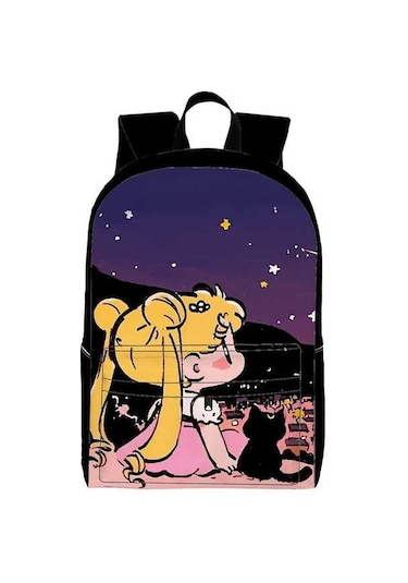 Trendooze Uygun, Siyah Siyah Sırt Seyahat, Sailor Organizasyon Moon Kawaii Karikatür, İş İnç İle, İçin, Genç, Dizüstü Çoklu Cf95 Çantası, Çalışması Bölmeleri Bilgisayara 15.6 Cf Siyah