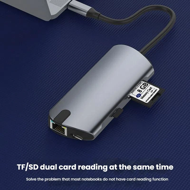 Sones 8'i 1 Arada Usb-c/type-c Gigabit Ethernet Bağlantı Noktası Yerleştirme İstasyonu Hub'ı Hdmı 4k 60hz