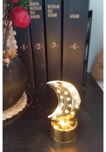 Dekoratif Ay Tasarımlı Mini Led Gece Lambası Model 1 Sarı