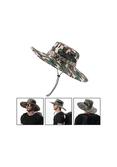 Erkekler İçin Geniş Kenarlı Güneşten Koruyucu Şapka, Yazlık Rüzgar Geçirmez Balıkçı Şapkası, Uv Korumalı Kova Tasarımı, Outdoor Ve Spor Aktiviteler İçin Pratik Aksesuar Yeşil