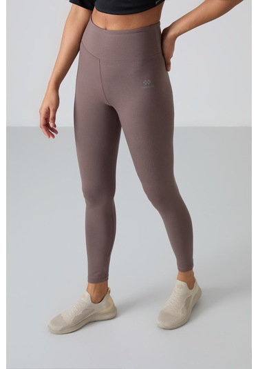 Tommy Life Kahverengi Yüksek Bel Toparlayıcı Slim Fit Dar Paça Kadın Tayt - 94011 Kahverengi