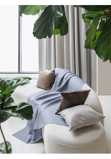 Loveme Yatak İçin Örtü 140x220 Çapraz Dokuma 161315980 Açik Mavi