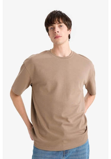 DeFacto Oversize Geniş Kalıp Ütü Gerektirmeyen Bisiklet Yaka Kısa Kollu Basic Düz Ağır Kumaş Tişört X3926AZ25SPBN229 DeFacto Oversize Geniş Kalıp Ütü Gerektirmeyen Bisiklet Yaka Kısa Kollu Basic Düz Ağır Kumaş Tişört X3926AZ25SPBN229