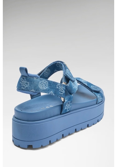 Guess Fetta Kadın Denim Sandalet Fljfttden03 Mavi