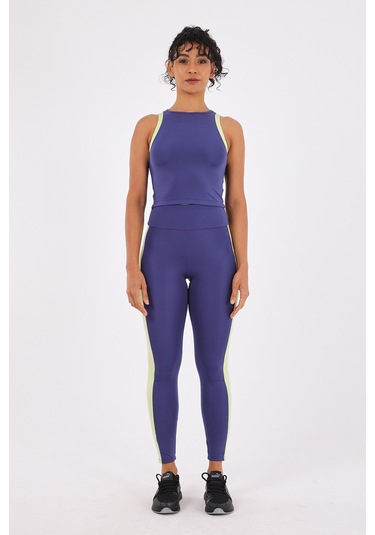 Scorp Equinox Kadın Spor Atlet Uzun Tayt Bluz 3lü Takım Saks STANDART