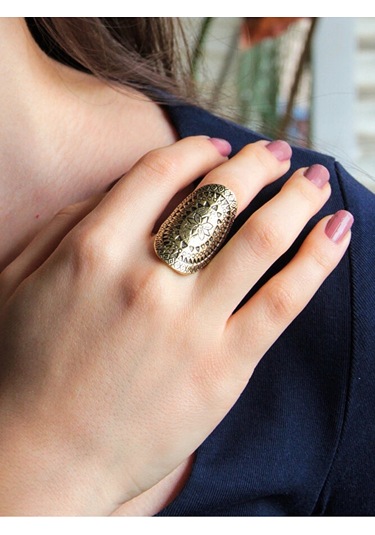 Trend Etnik Desenli Antik Eskitme Ayarlanabilir Yüzük Euy1243