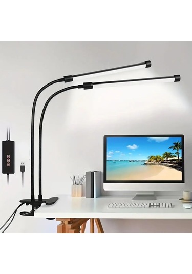 Led Masa Lambası Çift/tek Kafa Okuma Masası Lamba Klip Dim