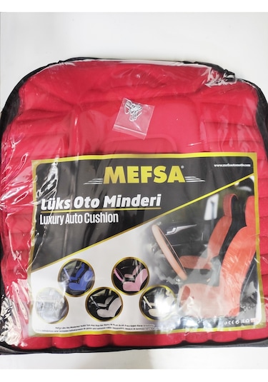 2,li Kırmızı Oto Koltuk Kılıfı Minder Alkantra Kumaş Kabartmalı