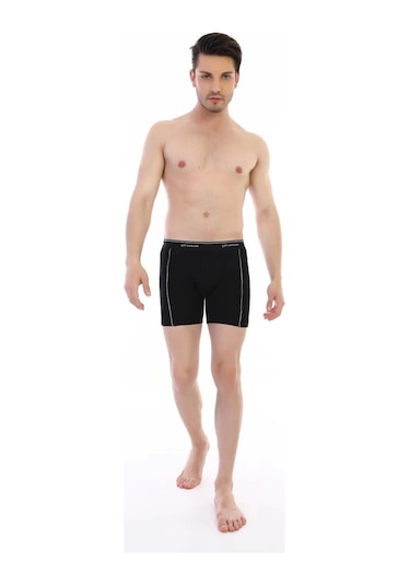 Çift Kaplan 855 Uzun Erkek Boxer Siyah
