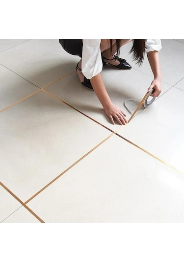 Geekyou 1 Cm Genişlikli 50 M Uzunlukta Suya Dayanıklı Altın Dekoratif İç Dekor Sticker Bandı Gümüş