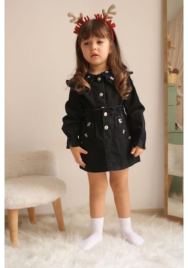 Kız Çocuk Etekli Kot Takım 001