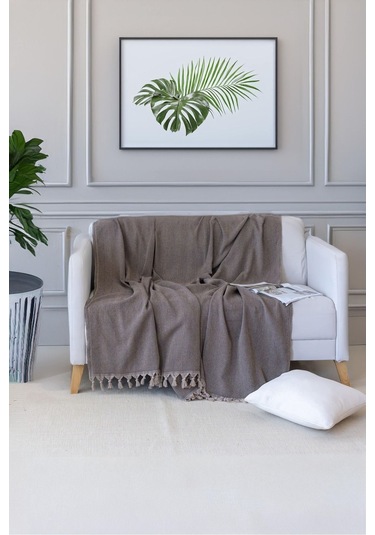 Bej-kahve Koltuk Örtüsü Balıksırtı Desen 180 210 Bej-kahve