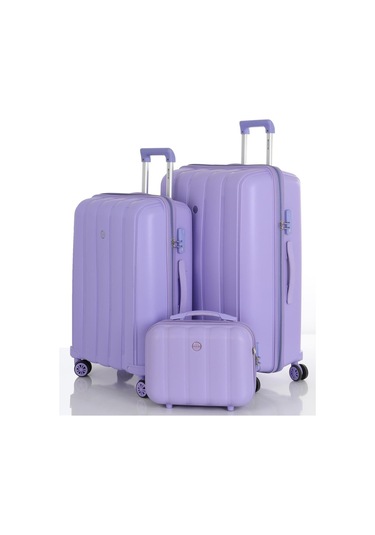 Mçs Polipropilen 3lü Valiz Seti Büyük & Orta & Makyaj V305 S21yy1000078-set 00025 Lila