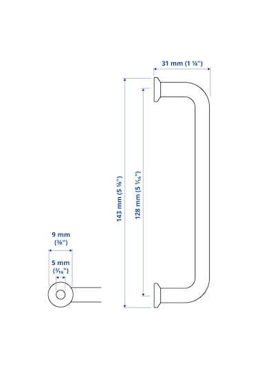 Ikea Bagganäs Kulp 143 Mm, 2 Adet Siyah