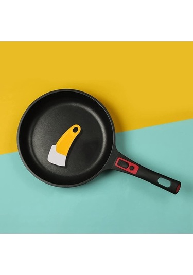 Prestigegoods Esnek Kalın Gres Spatula Kazıyıcı, Isıya Dayanıklı Ev Temizlik Aleti, 15x6.5cm, Sarı