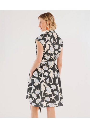 Yargıcı Kemer Detaylı Kolsuz Elbise 25ykel7112x 004 Lacivert