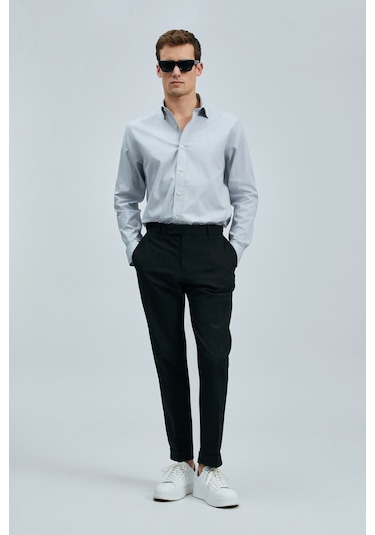 Lufian Danıel Erkek Basic Gömlek Regular Fit Gri Gri 111010633100150 Gri