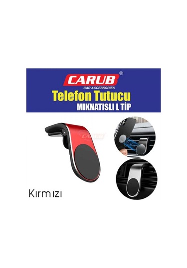 Carub Telefon Tutucu Mıknatıslı Kırmızı Havalandırma L Tip Br5901083 Mıknatıslı Gri Belirtilmemiş Ha