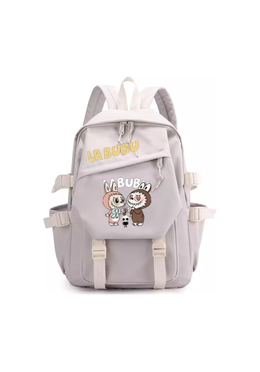 Yeni Çizgi Film Labubu Labubu Çevre Birimi Öğrenci Okul Çantası Sırt Çantası Haki
