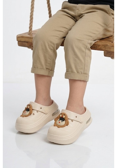 Walkway Ekru Eva Hafif Esnek Unisex Çocuk Sabo Terlik 2316 B-p