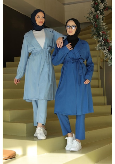 Ay Parça Detaylı Takım İndigo I Ndigo