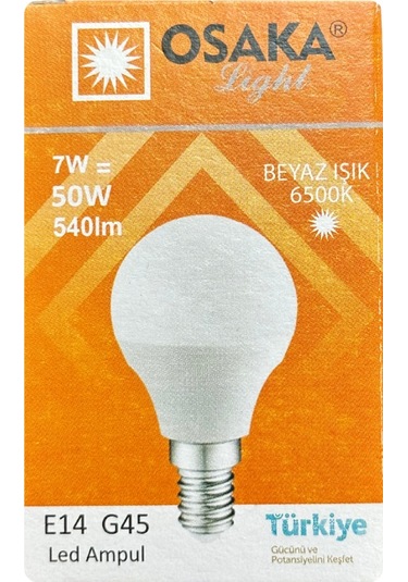 1 Adet Osaka 7w 50w Beyaz Işık E14 Duylu İnce Duy Led Mini Ampul
