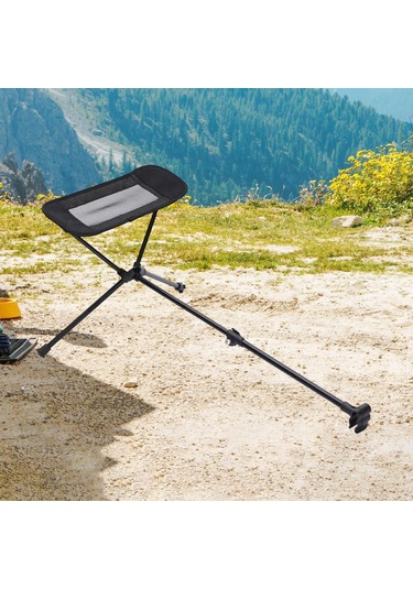 Homyl Katlanır Kamp Sandalyesi Ayak Dayama Aksesuarı Alüminyum Siyah