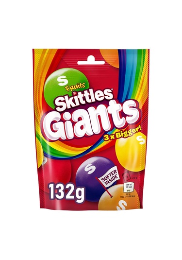 Skittles Giants Fruits Meyve Aromalı Büyük Draje Şekerleme 132gr