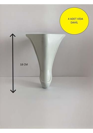 Homdep Kanepe Koltuk Tv Ünitesi Konsol Yükseltme Delta Model Plastik Ayak 18 Cm Beyaz - 4 Adet - Beyaz